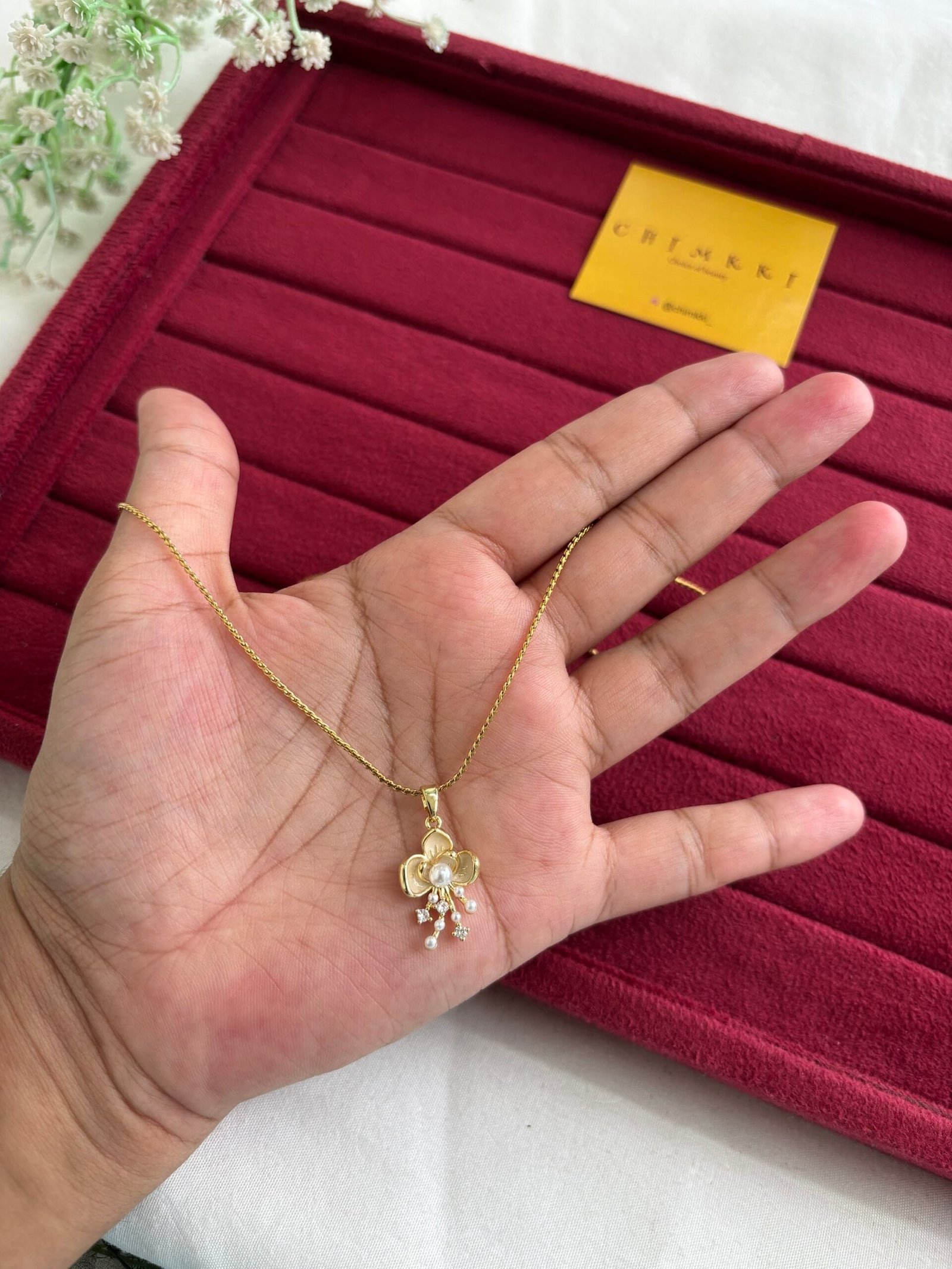 img_7828 Beautiful flower design Golden Necklace ✨ - Image 1