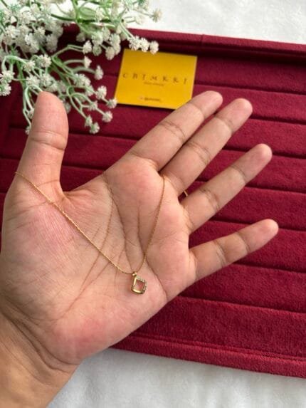 Beautiful Rectangular design Golden Necklace ♥️