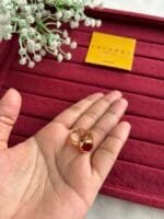Beautiful Red circle Ad stone Adjustable Ring✨ - Image 2