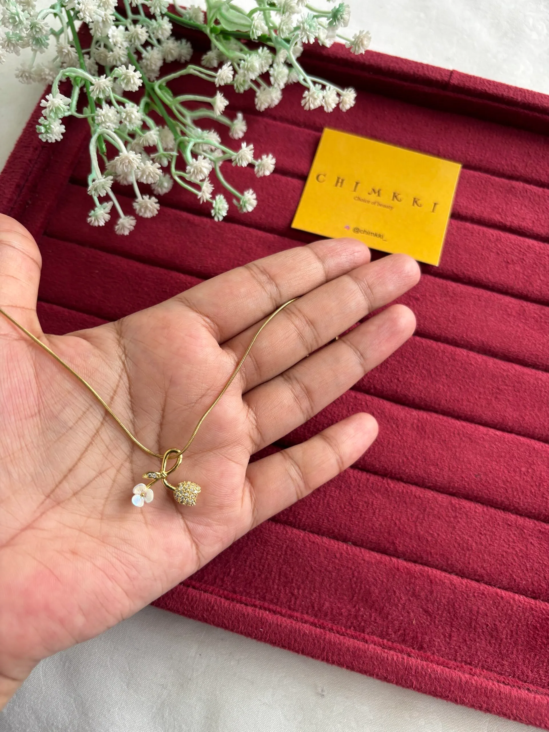 Beautiful flower design Golden Necklace🌹 - Image 3