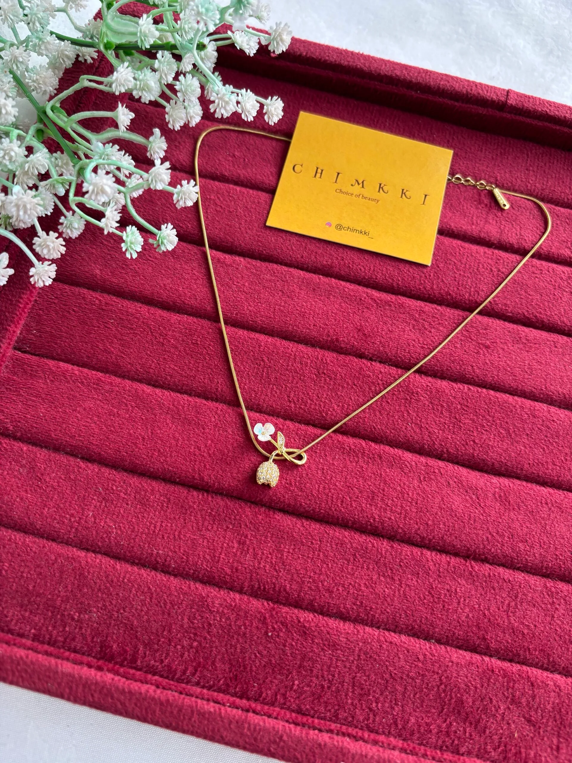 Beautiful flower design Golden Necklace🌹 - Image 2