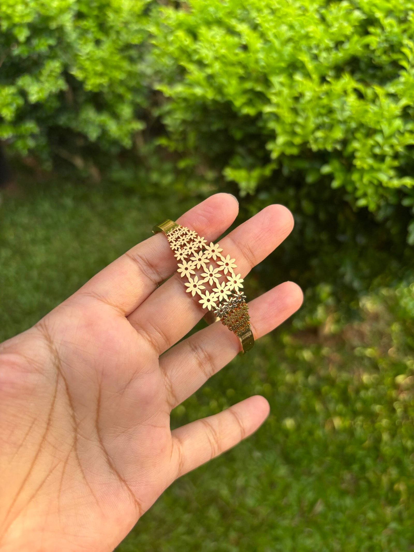 img_0906 Beautiful Golden Flower design open bangle 😍♥️ - Image 1