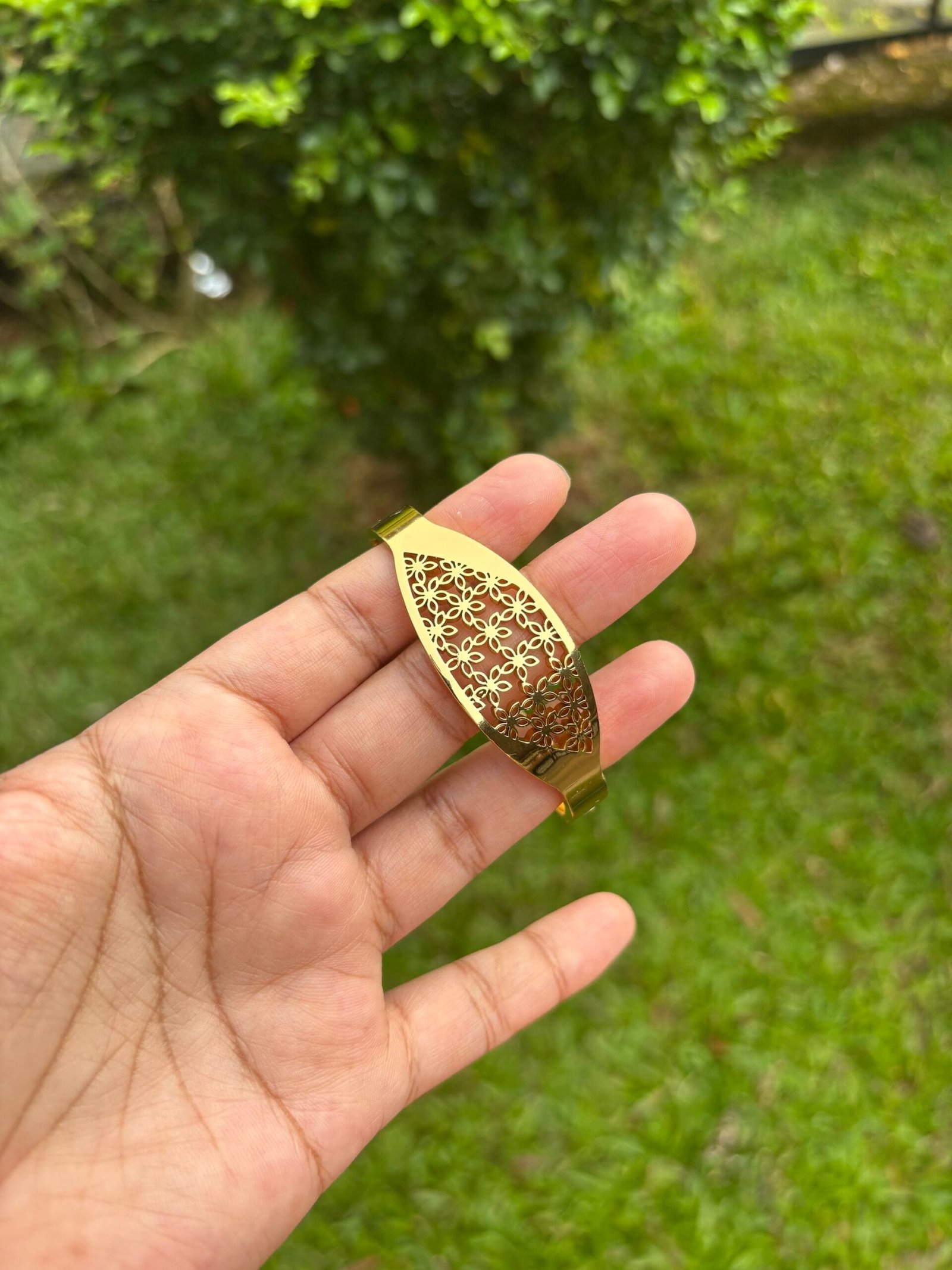 img_0917 Beautiful Golden flower design Open bangle✨♥️ - Image 1