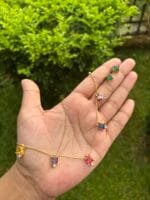 Beautiful square shape multicolour stone pendant set✨ - Image 2
