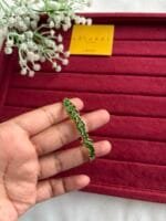 Beautiful Green Emerald stone Golden Open Bangle✨ - Image 2