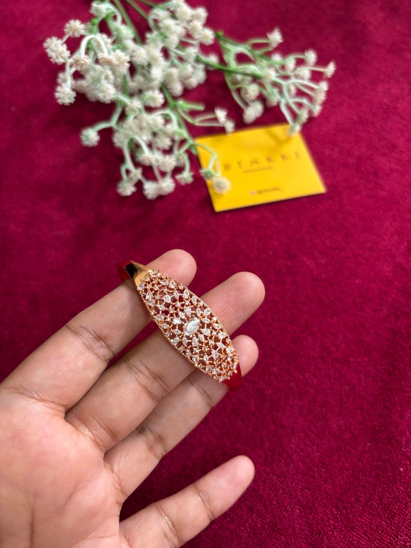 img_1255-2 Beautiful Diamond Replica Rosegold Open bangle🌸 - Image 1