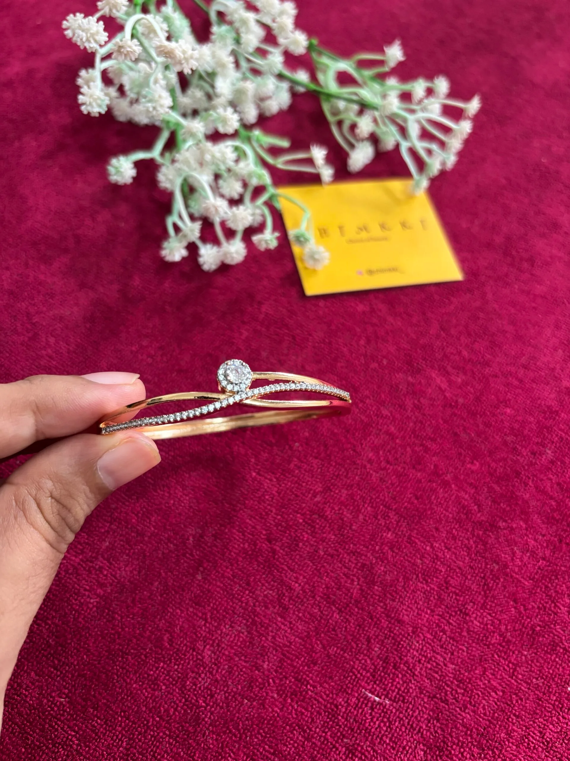 Beautiful Diamond replica Rosegold open bangle🌸 - Image 3