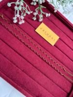 Beautiful Trendy zigzag design Golden Anklet🌟23cm design 5cm extension hoop 28cm total length kindly mention your size while order - Image 3