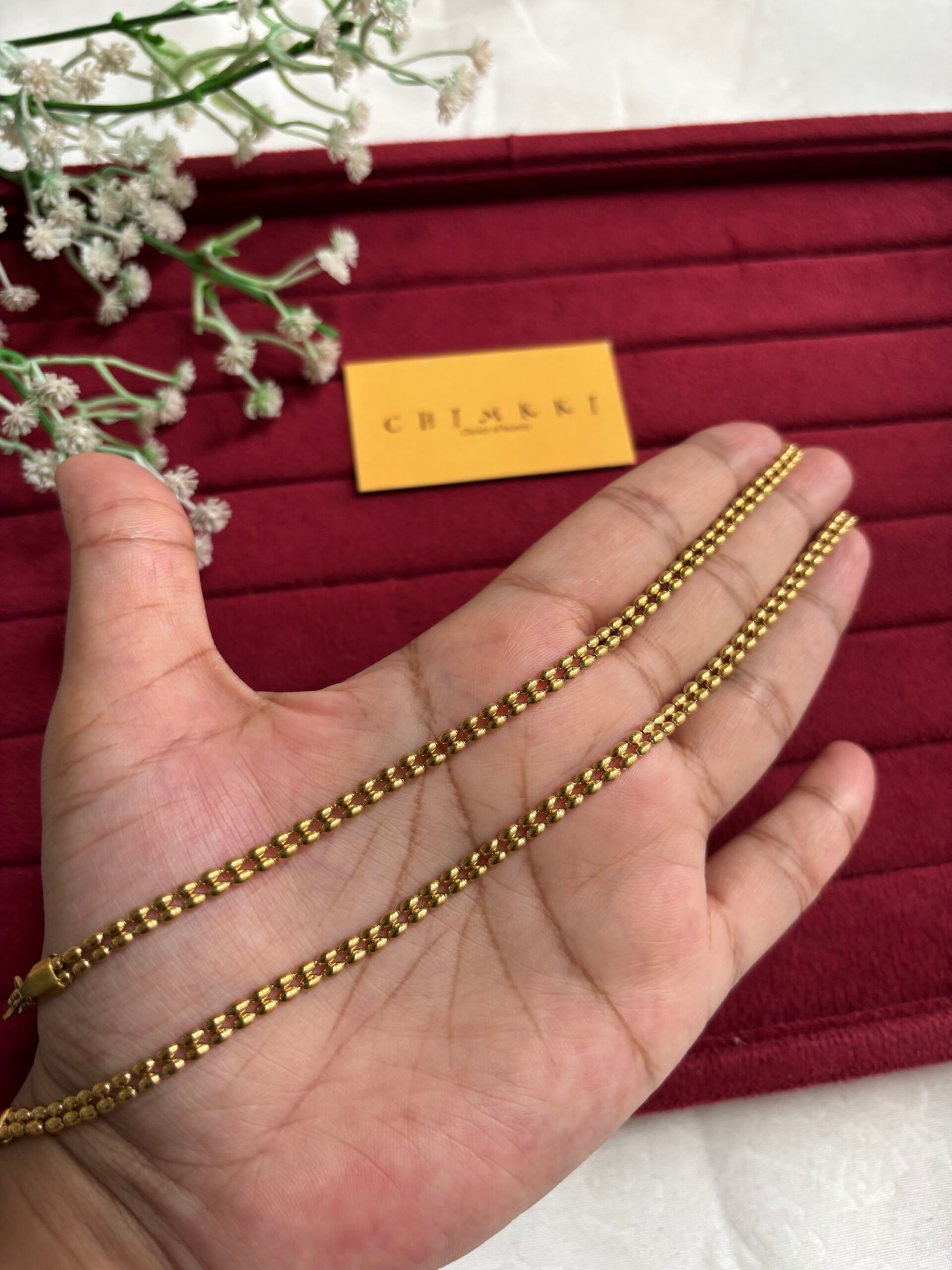 img_2181 Beautiful minimal design Golden Anklet🌟23cm design 5cm extension hoop 28cm total length kindly mention your size while order - Image 1