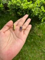 Beautiful Lavender stone design Golden Open Bangle💜