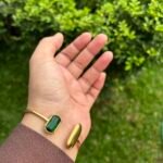 Beautiful Emerald Green Adjustable Open Bangle✨