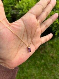 Beautiful Lavender design Golden Necklace💜 - Image 2