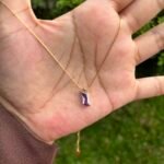 Beautiful Lavender design Golden Necklace💜