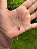 Beautiful Lavender design Golden Necklace💜 - Image 3