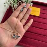 Beautiful heart design Rosegold pendant set✨